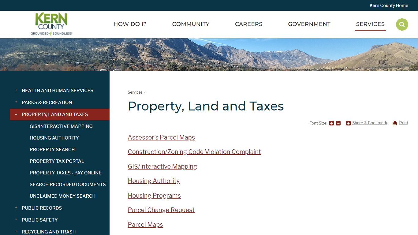 Property, Land and Taxes | Kern County, CA